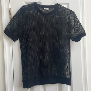 DKNY Black Mesh Top